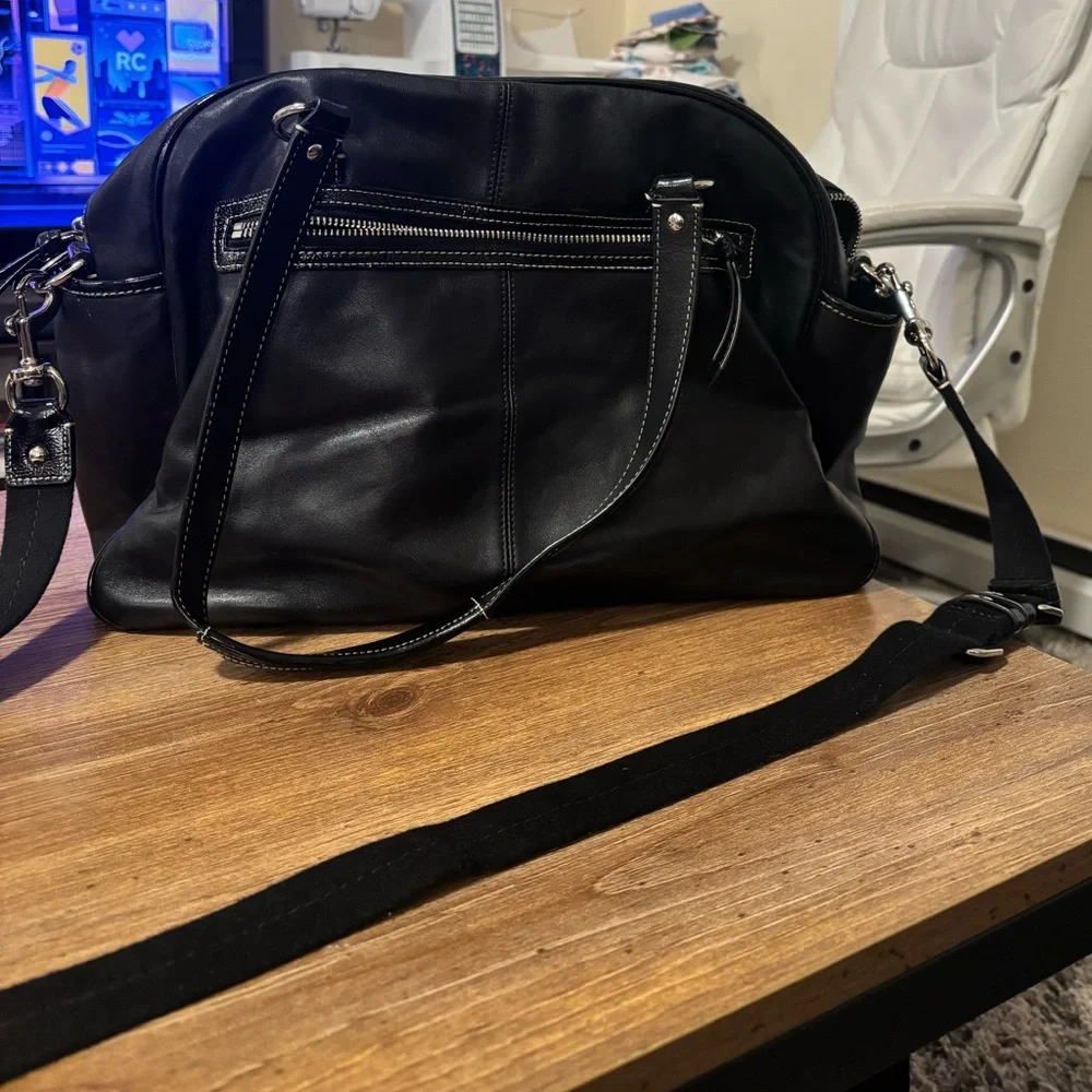 COACH leather diaper bag